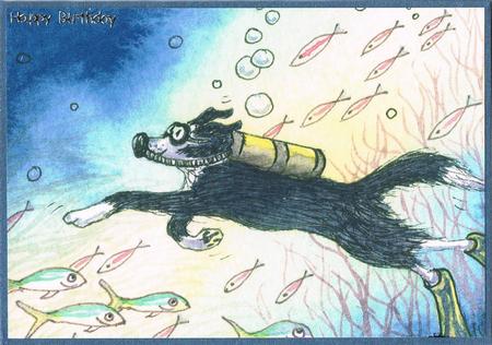 A4 Deep Sea Dog Diver by Kate Wordingham