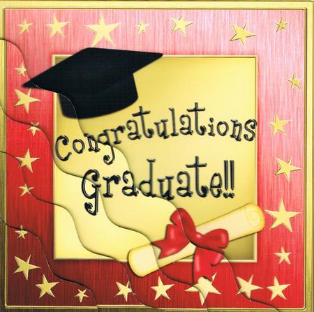 Congratulations Graduate Wavy Corner Side Stacker Topper by Kate Wordingham