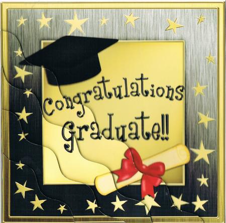Congratulations Graduate Wavy Corner Side Stacker Topper by Kate Wordingham