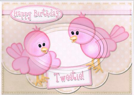 A5 Little Birdie Felties Oval Pyramage Topper by Kate Wordingham