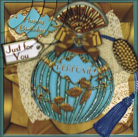 Aquamarine Birthday Perfume 6in Duo Corner Stacker by Kate Wordingham