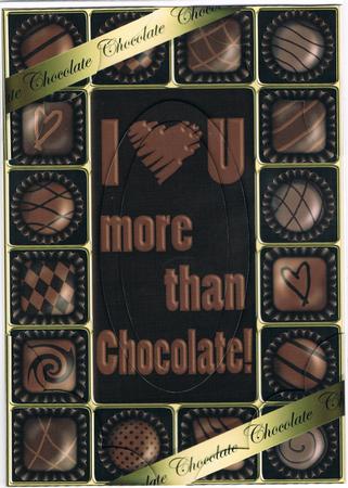 A5 Chocolate Greetings Scallop Corners N Pyramage by Kate Wordingham