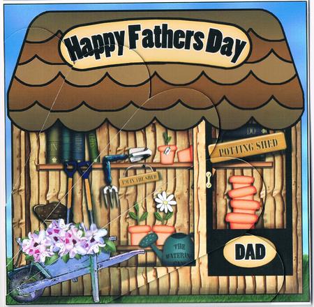 The Little Potting Shed Fathers Day Fan Pyramage Topper by Kate Wordingham