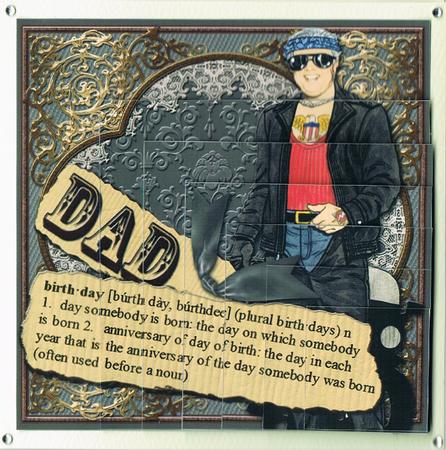 Biker Dad Birthday Definition 5in One Corner Stacker by Kate Wordingham