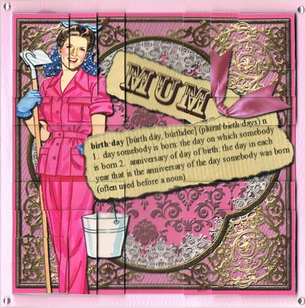 Mum Birthday Definition 4 Corner Stacker Card Front by Kate Wordingham