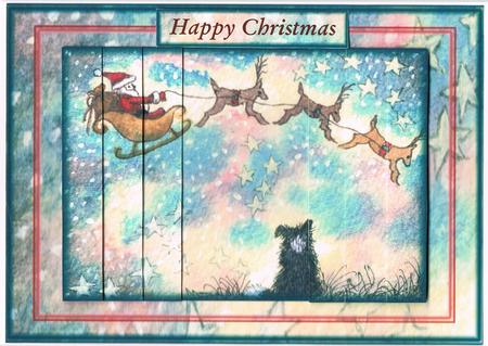 Santa Across the Sky on Christmas Eve Side Stacker Decoupage by Kate Wordingham