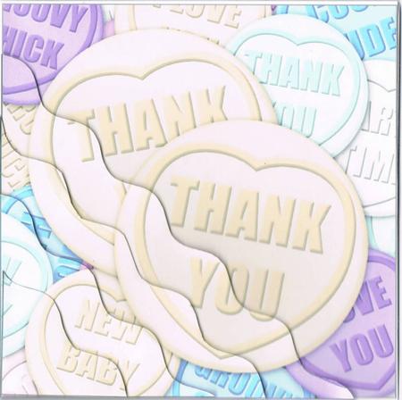 Thank You Sweet Heart Wavy Corner Side Stacker Topper by Kate Wordingham