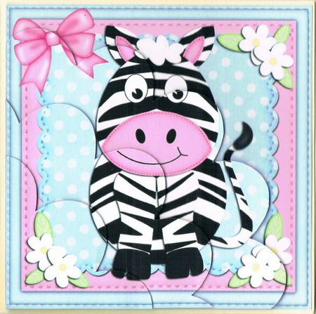 Debra Zebra Shell Edged Corner Stacker by Kate Wordingham