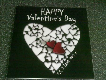 Large Square Big Heart/little Hearts Valentine's Card by Katharine Fraser