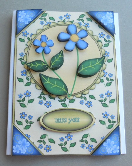 Blue Flowers Card Front by Kathi Carlozzi