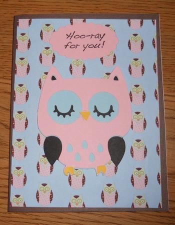 Owl Blue Background Paper or Insert by Kathi Carlozzi