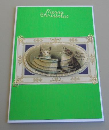 Vintage Christmas Tabby Cats Pyramid Sheet by Kathi Carlozzi