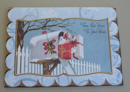 Christmas Postbox Scallop Edge Book Card by Kathi Carlozzi