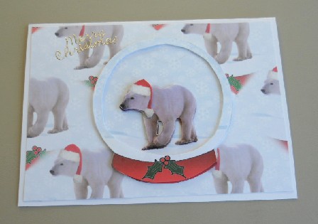 Polar Bear Christmas Snow Globe & Background by Kathi Carlozzi