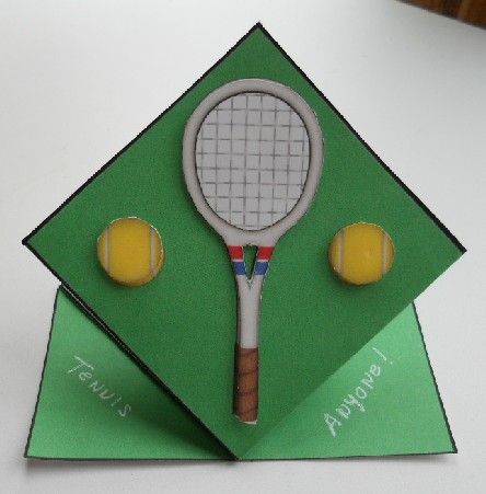 Tennis Pop Up Spring Diamond Top Card by Kathi Carlozzi