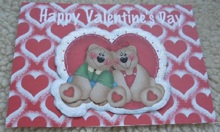 Cute Teddy Valentines Card Front by Kathi Carlozzi