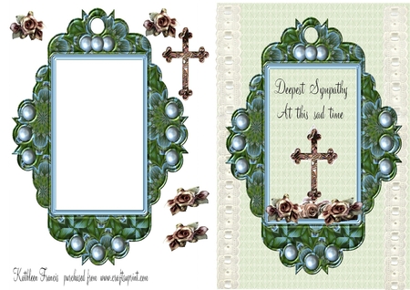 Fancy Green Blue Frames by Kathleen Francis