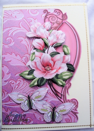 Magnolia Blossoms and Butterflies Over the Edge by Kathleen Francis