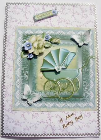 Gorgeous Baby Boy Pram Topper by Kathleen Francis