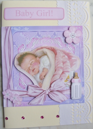 Baby Girl in Blanket 8x8 Mini Kit by Kathleen Francis