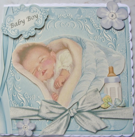 Baby Boy in Blanket 8x8 Mini Kit by Kathleen Francis