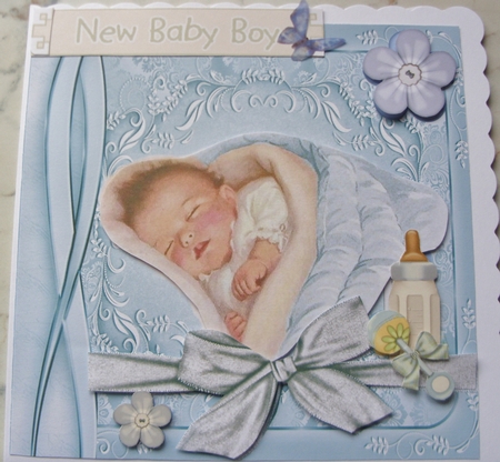 Baby Boy in Blanket 8x8 Mini Kit by Kathleen Francis