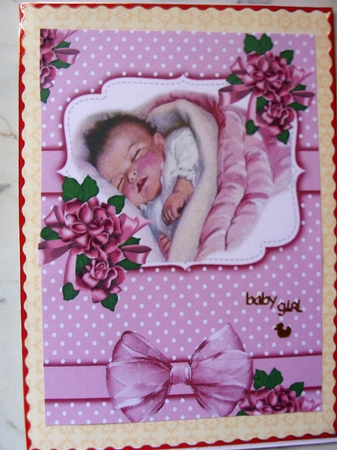 Sweet Dreams Baby Girl with Her Bottle and Flowers A4 by Kathleen Francis
