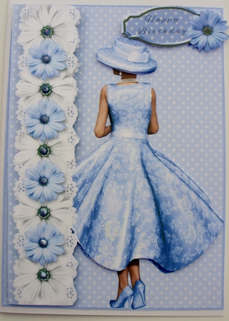 Blue Dasies Card Front by Kathleen Francis