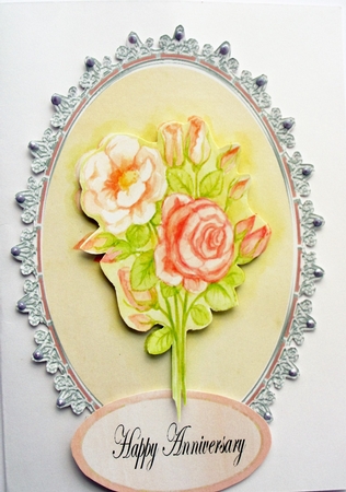 Roses in an Oval by Kathleen Francis
