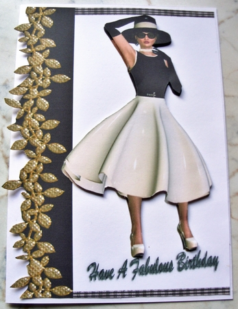 Black, white and gold lady by Kathleen Francis