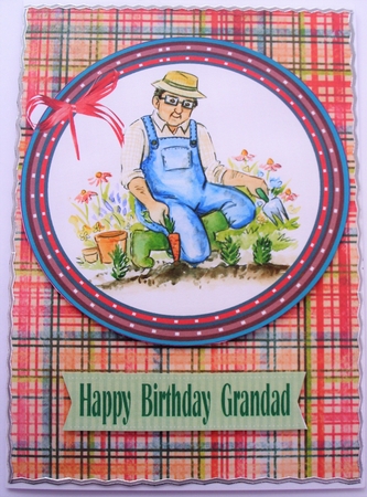 Dad and Grandad Gardening and fishing by Kathleen Francis