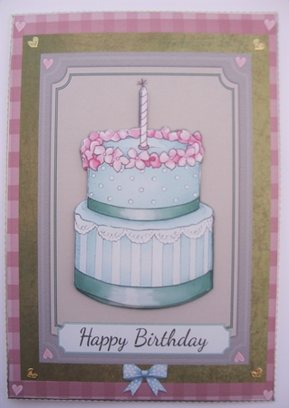 Happy Birthday and cake by Kathleen Francis