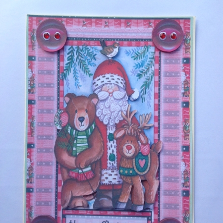 Santa,Bear and reindeer. by Kathleen Francis
