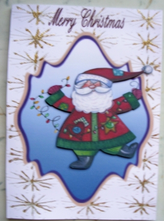 Santa with the fairylights by Kathleen Francis