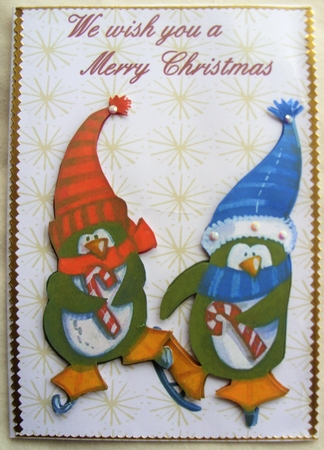  Penguins ready for christmas by Kathleen Francis