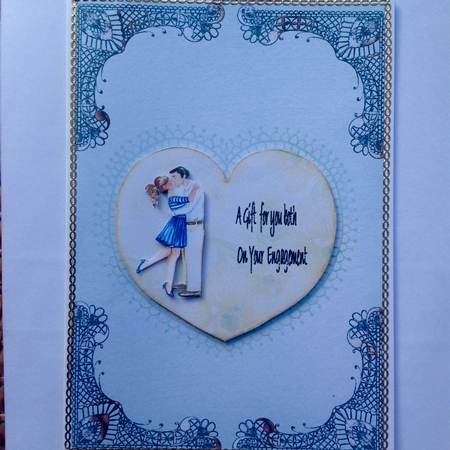 Engagement card with a gift Tag by Kathleen Francis