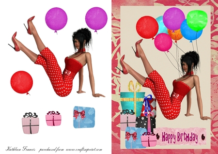 6 Pin-Up Rockabilly Poser Tubes by Kathleen Francis