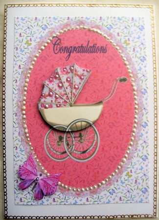 Congratulations New Baby Pram by Kathleen Francis