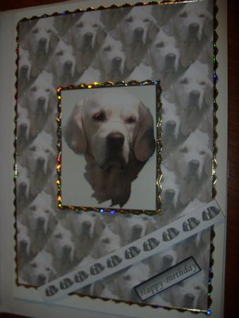 Golden Retriever Portrait 3D Decoupage with Background by Kathleen Francis