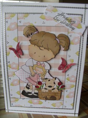 Little Girl in Flower Frame, A4 Topper by Kathleen Francis