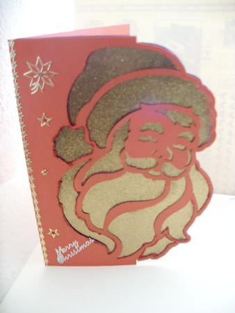 Father Christmas Over The Edge Card 1 by Kathleen Francis