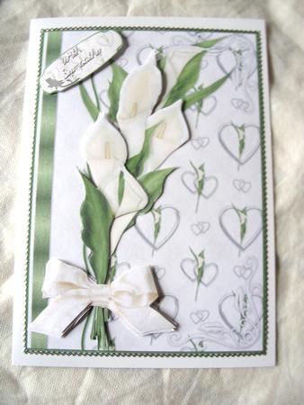 White Calla Card Front by Kathleen Francis