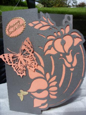 Floral 12 Over the Edge Card by Kathleen Francis