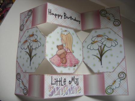 Little Miss Sunshine - Octagon Tri-fold Quick Card by Kathleen Francis