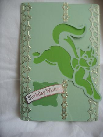 Cat Over The Edge Card by Kathleen Francis