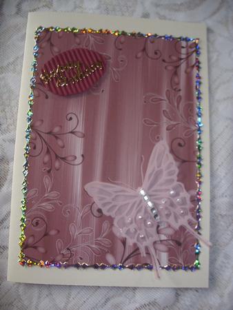 Dusky Pink Painted Swirl Edge A4 Backing Paper by Kathleen Francis