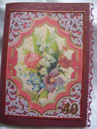 Mixed Bouquet Ornate Diamond A4 Picture Sheet Topper by Kathleen Francis