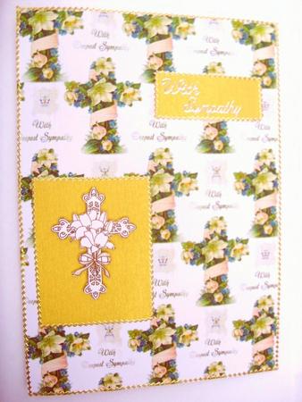 Vintage Floral Sympathy Cross 1 Background by Kathleen Francis