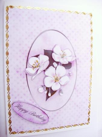 Apple Blossom Quick Card with Decoupage by Kathleen Francis