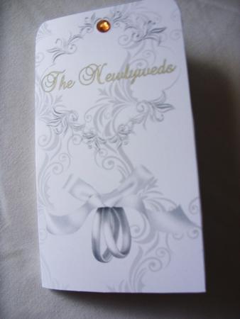Money Envelope Wedding Rings White Bow 2 by Kathleen Francis